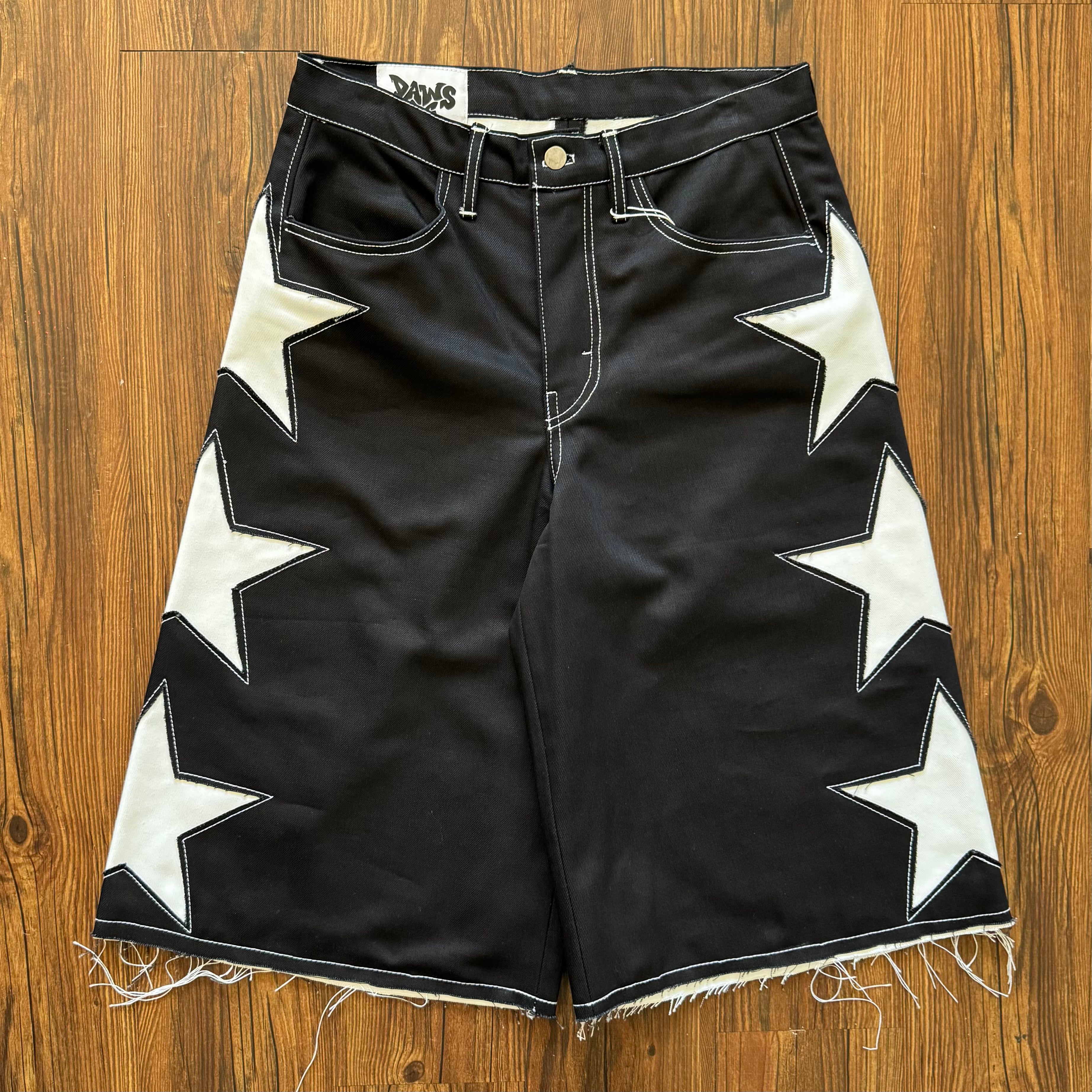 "Stars On This Side" Black Shorts (Size 32)