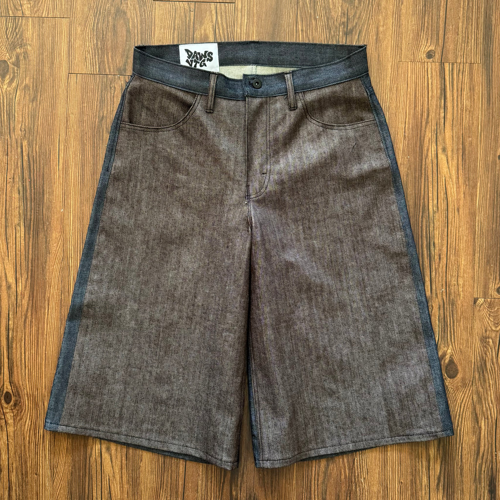 Double Sided Brown Indigo Jorts (Size 32)