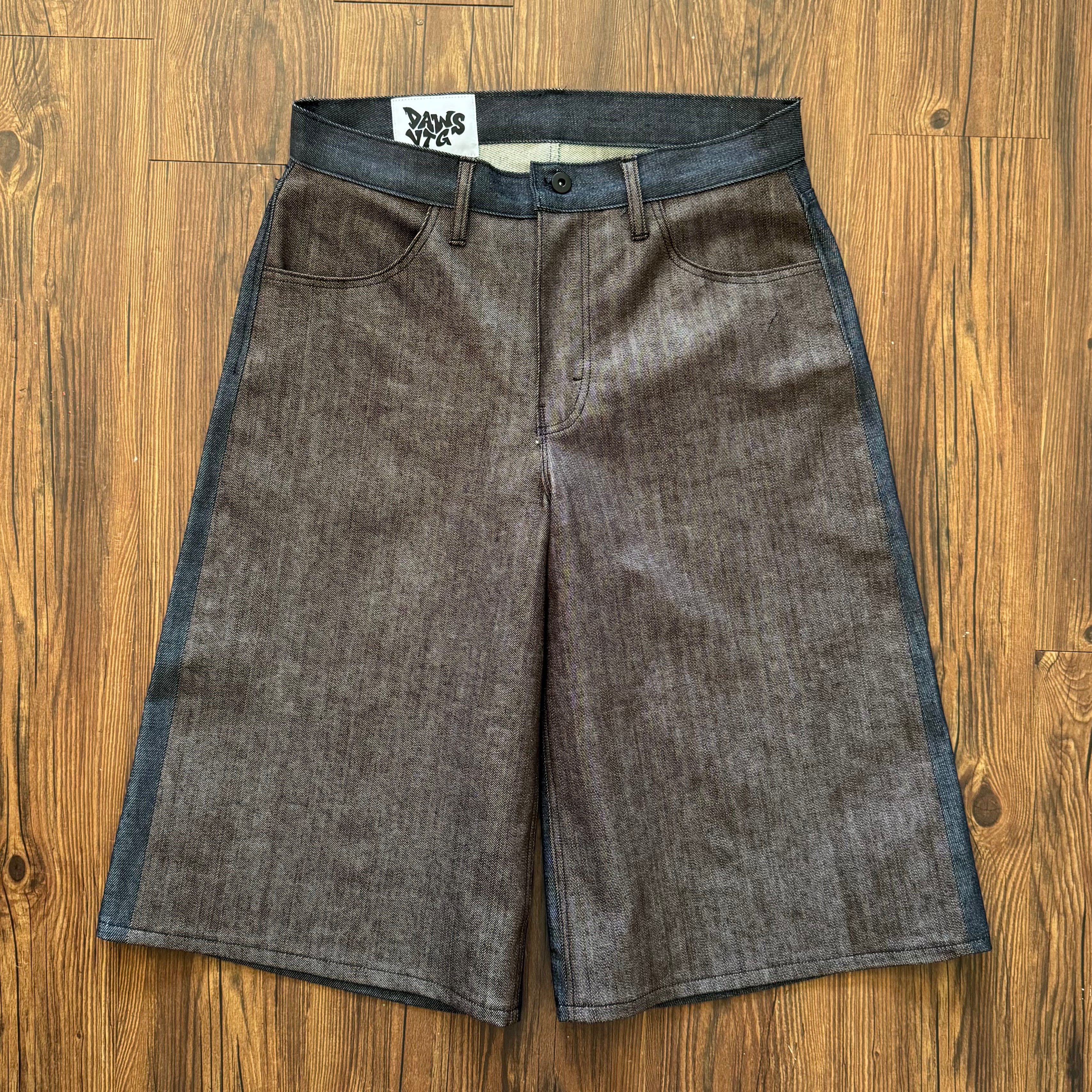 Double Sided Brown Indigo Jorts (Size 32)