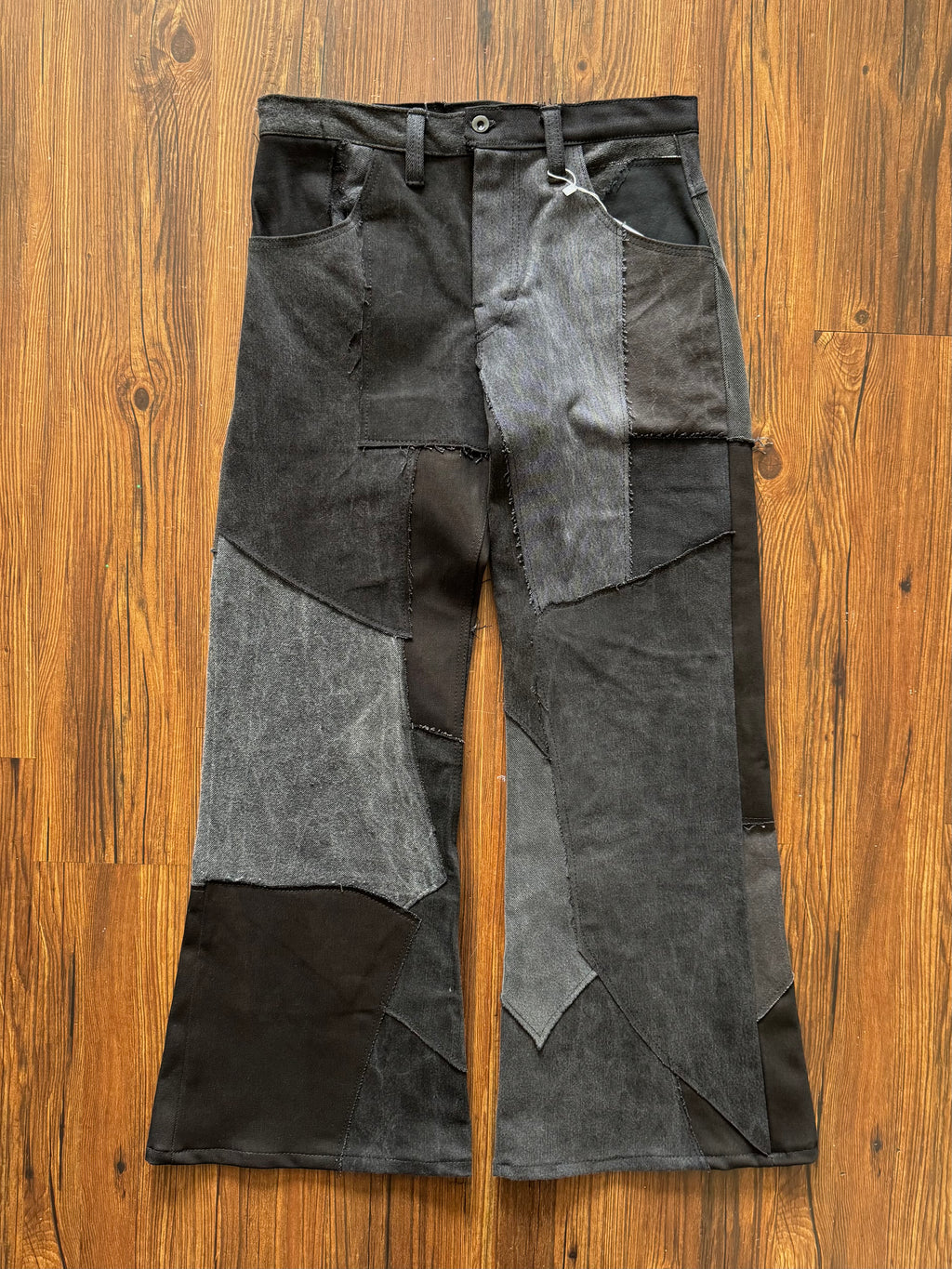 Black Scrapwork Jeans (Size 34)