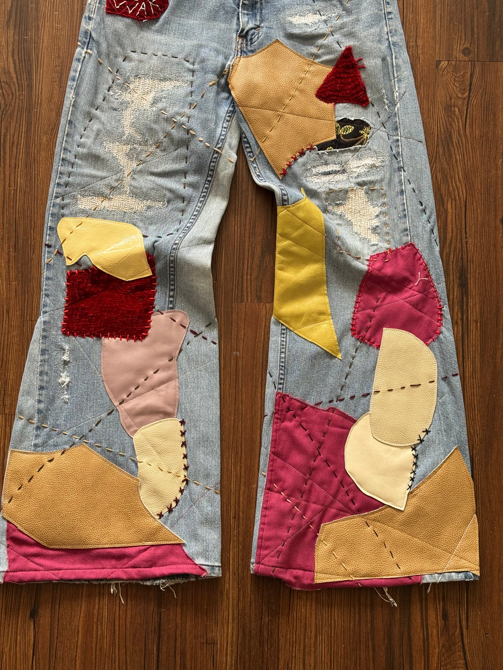 Repaired Patchwork Jeans (Size 33)