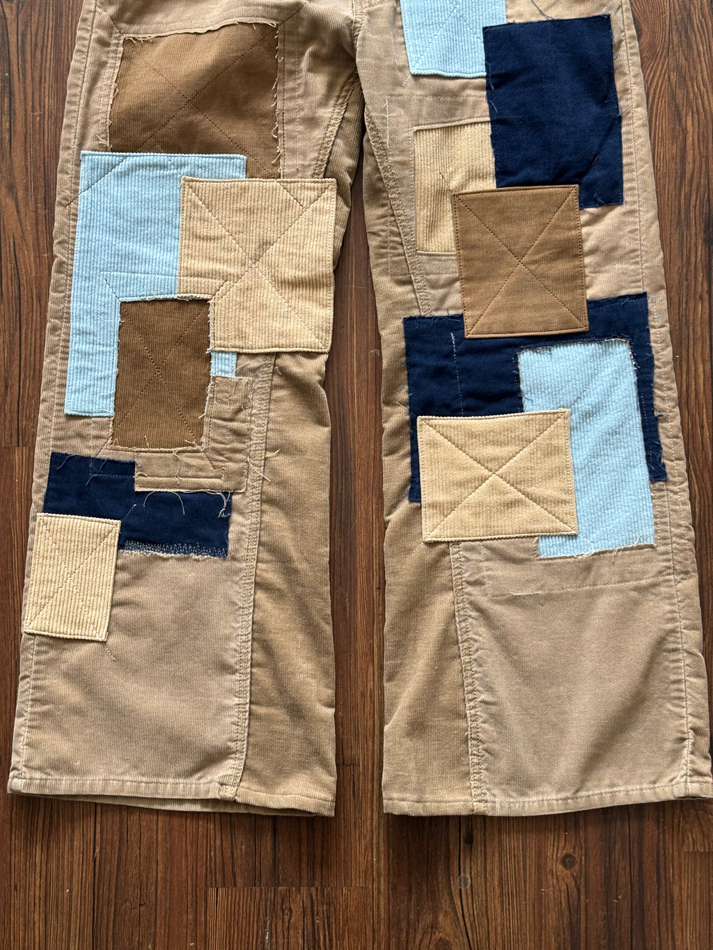 Corduroy Patchwork Jeans (Size 34)
