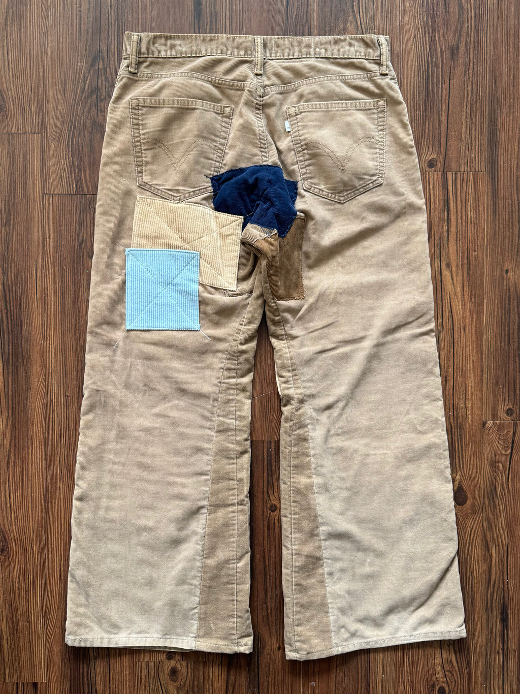 Corduroy Patchwork Jeans (Size 34)
