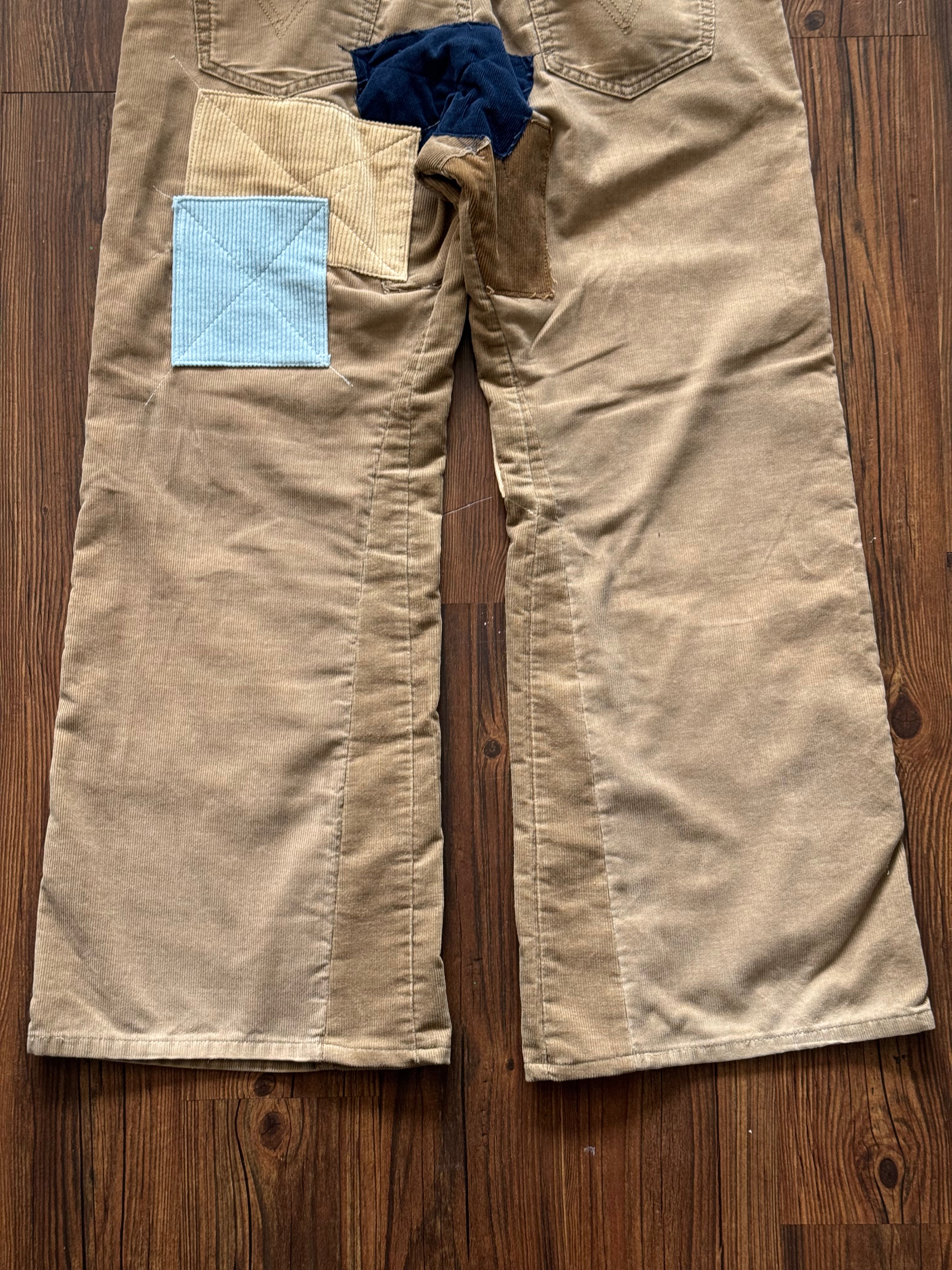 Corduroy Patchwork Jeans (Size 34)