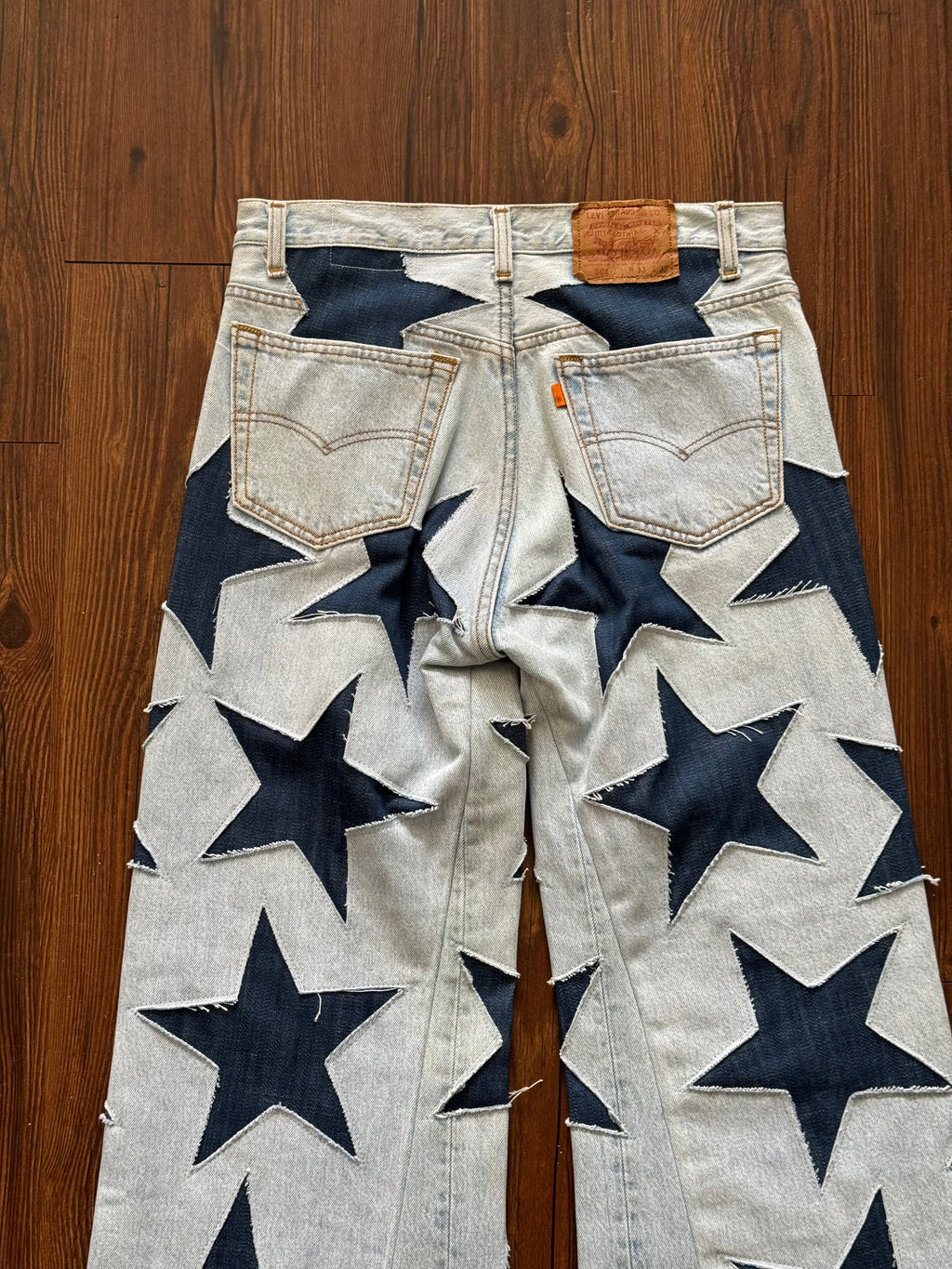 Orange Tab All Over Star Jeans (Size 32)