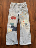 Light Wash Patchwork Jeans (Size 33)